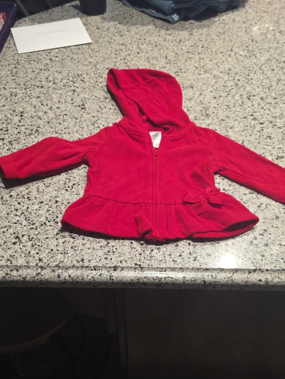 child of mine Red Hooded Zip Peplum Fleece Jacket